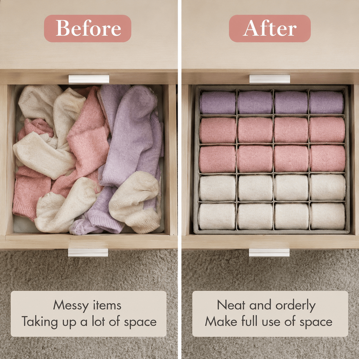 Drawer Organizer Storage Box – 24 Compartment Foldable Organizer - CL Goodz