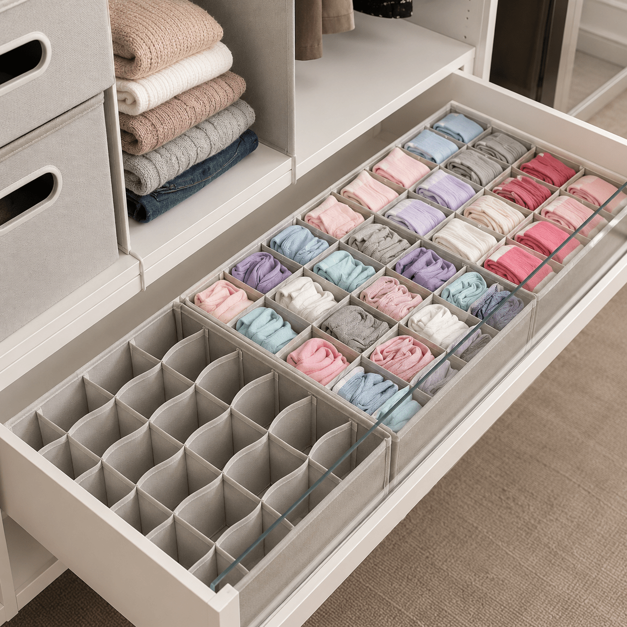 Drawer Organizer Storage Box – 24 Compartment Foldable Organizer - CL Goodz