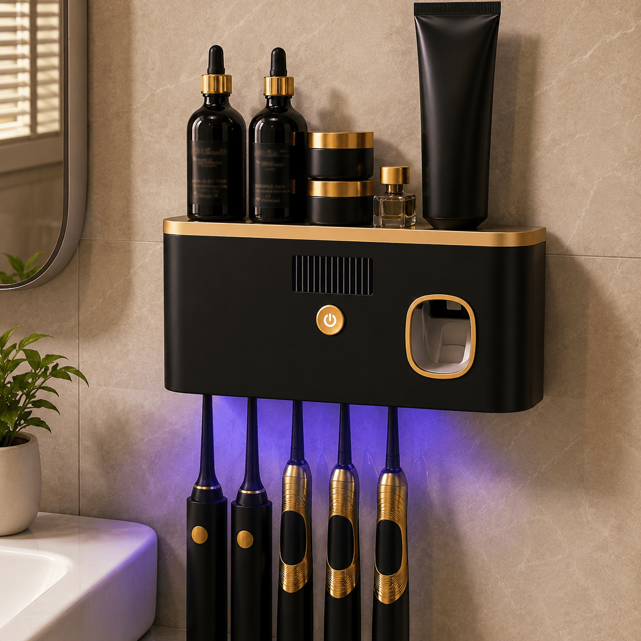 Smart UV Toothbrush Organizer & Automatic Toothpaste Dispenser - CL Goodz