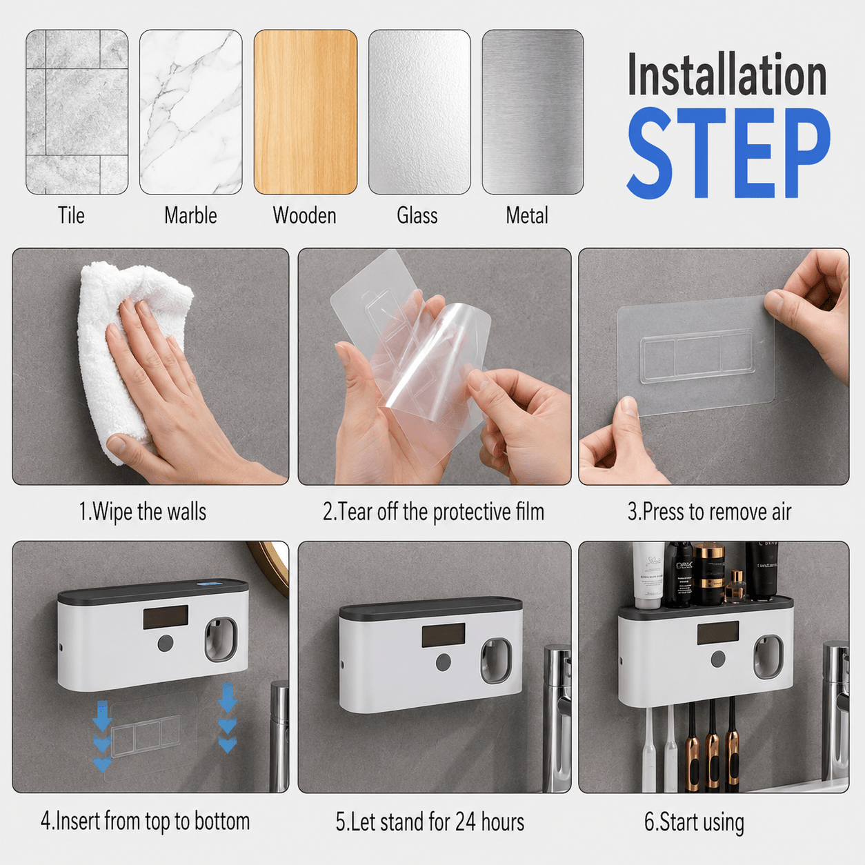 Smart UV Toothbrush Organizer & Automatic Toothpaste Dispenser - CL Goodz