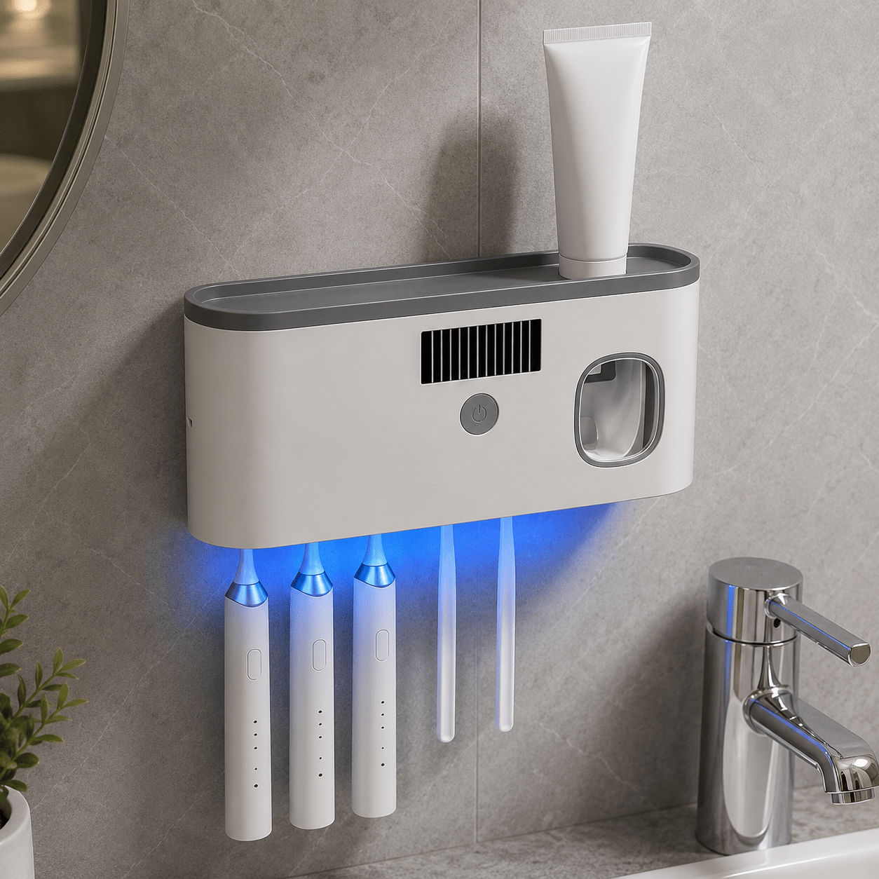 Smart UV Toothbrush Organizer & Automatic Toothpaste Dispenser - CL Goodz