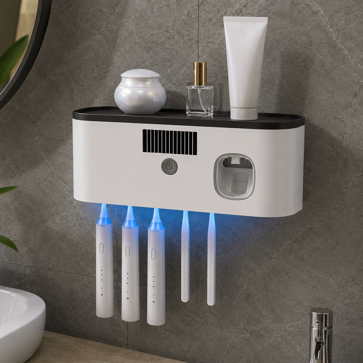Smart UV Toothbrush Organizer & Automatic Toothpaste Dispenser - CL Goodz
